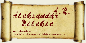 Aleksandar Milekić vizit kartica